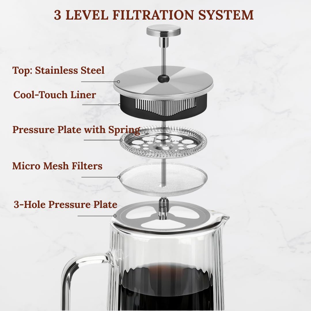 Glass French Press Coffee Maker 34oz T482