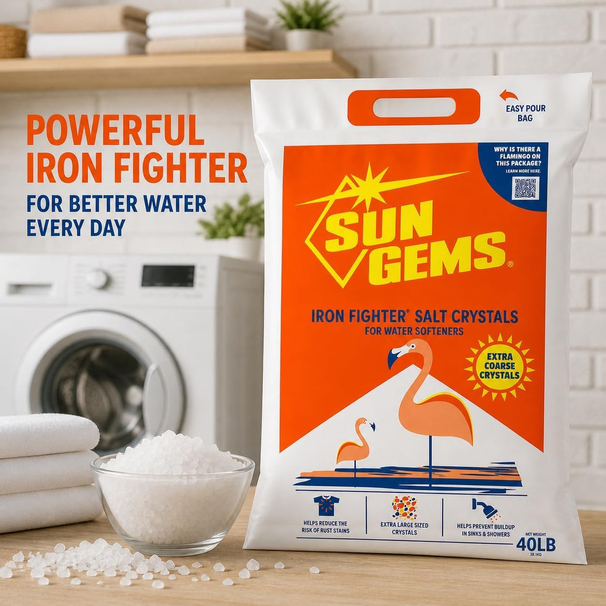 40 lb Extra Coarse Water Softener Salt Crystals L4267