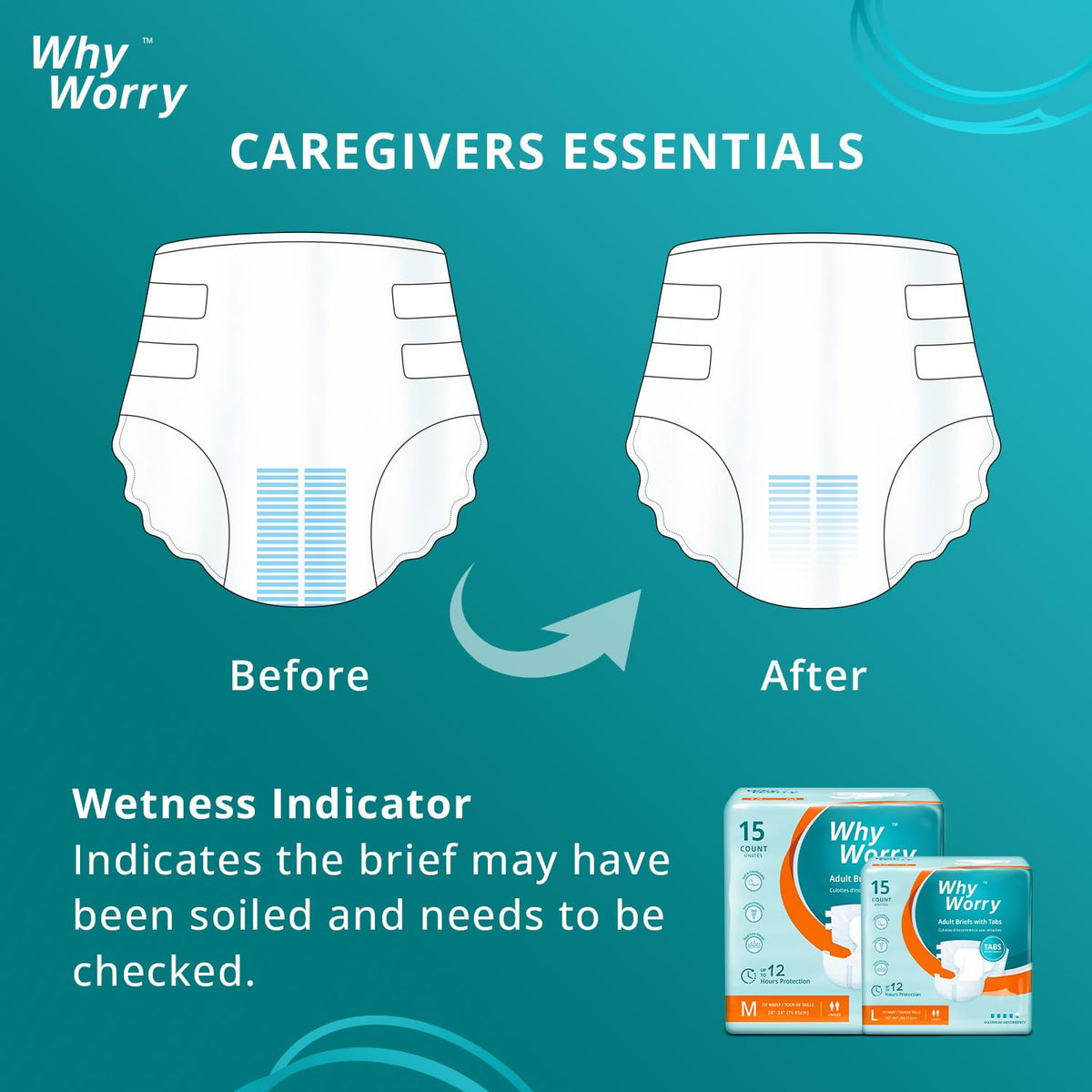 Small Adult Diapers with Tabs, 15 Count & Ultra Thick Bathing Wipes R61869