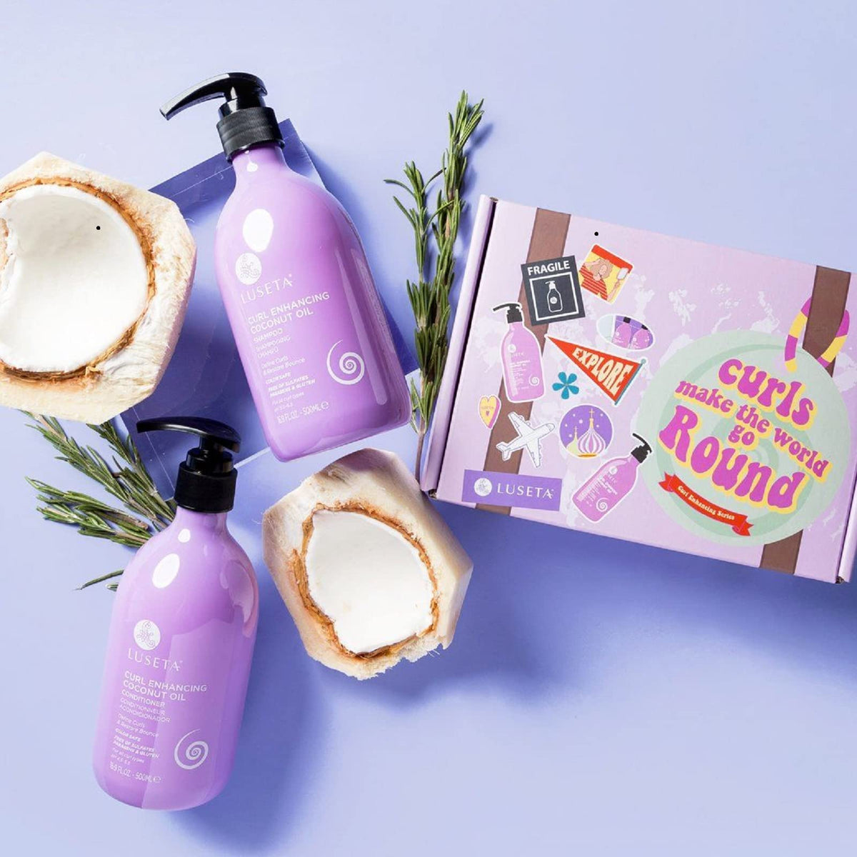 Coconut Oil Shampoo & Conditioner Set and Leave in Conditioner and Curly Hair Mask U8244