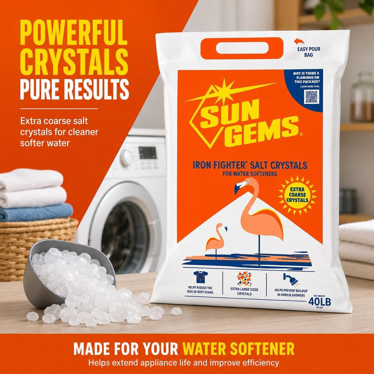 40 lb Extra Coarse Water Softener Salt Crystals L4267