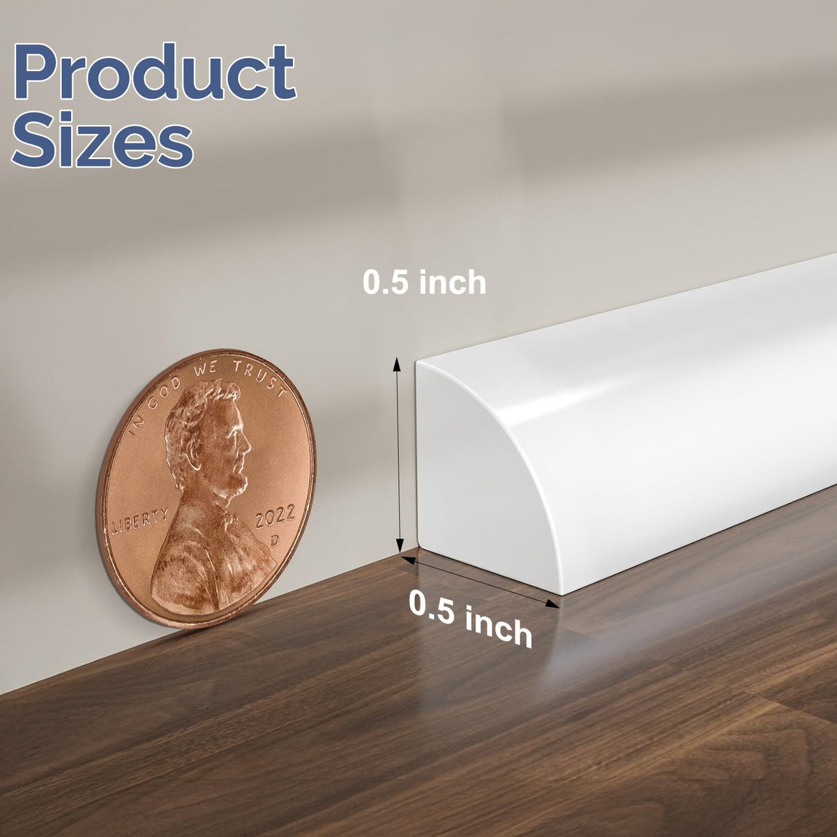 Quarter Round Molding Peel and Stick Baseboard Trim V156