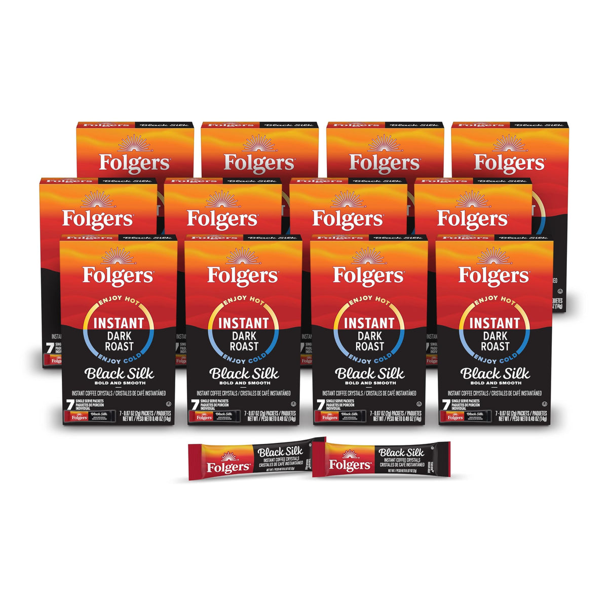 Black Silk Instant Coffee Packets 7 Count Pack of 12 Z654