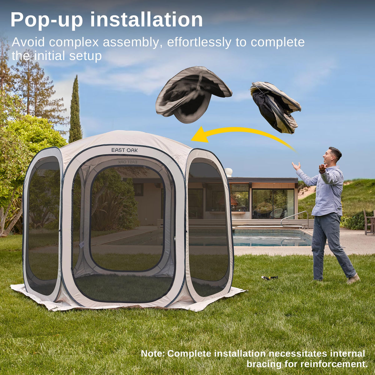 Pop-Up Screen House Tent 12 x 12 FT with Carry Bag G8327